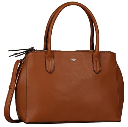 TOM TAILOR Roma Damen Shopper Umhängetasche Reißverschluss Mittelgroß Braun