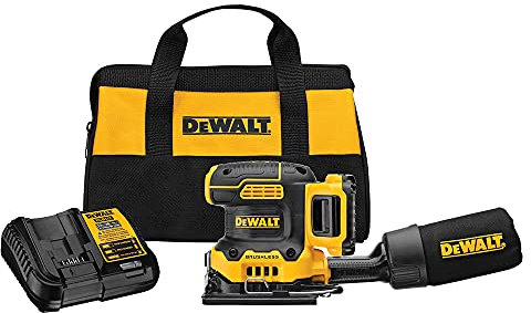 DEWALT DCW200D1 20V MAX XR Cordless 1/4 Sheet Variable Speed Sander Kit (2.0 Ah Battery)