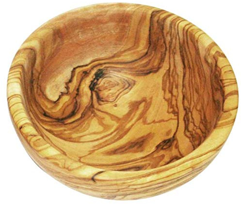 KeboLiv Kleine Schale/Knabberschale Olivenholz mit einem Durchmesser von ca. 15 cm, jedes Stück ist handgefertigt und damit EIN echtes Unikat!