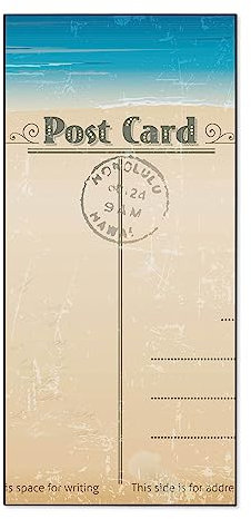 banjado® Magnettafel 37 x 78cm / Magnetwand aus Metall/Magnetpinnwand als Memoboard/Pinnwand Magnettafel Küche, Büro, Kinderzimmer inkl. 4 Magnete & Montageset - Motiv Postkarte