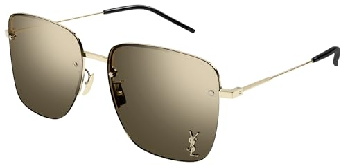 SAINT LAURENT Womens SL 312 M-006 58 Woman Metal Sunglasses, Gold-Gold-Brown