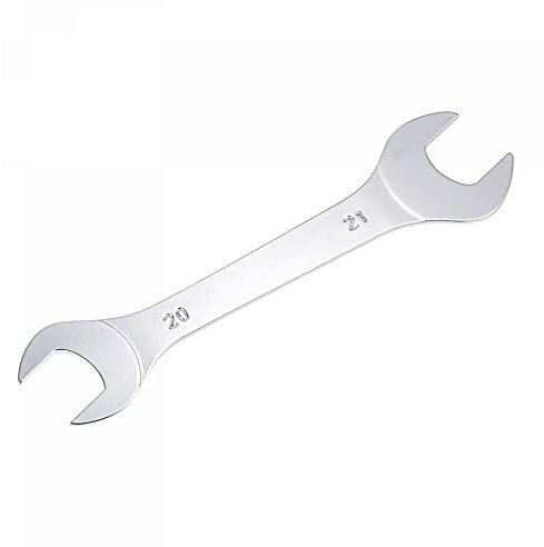 sourcing map Chiave sottile con estremità aperta, 20 mm x 21 mm, in acciaio al carbonio cromato a specchio, per manutenzione domestica e riparazioni generali