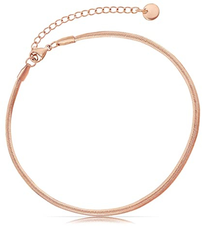Made by Nami Edelstahl Damen Fußkettchen mit starkem Karabiner-Verschluss - im angesagten Schlangen-Design - Frauen Fußkette Gold oder Silber - Mädchen Fußschmuck - Geschenk für Sie
