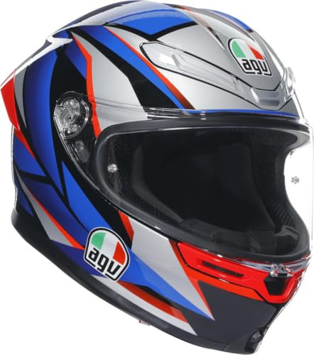 AGV K-6 S Slashcut Helm, schwarz/rot/blau, S (55/56) | Beschlaghemmend