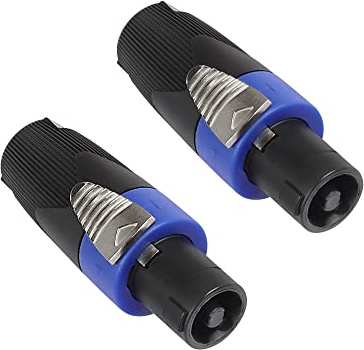 XMSJSIY 4 Pole Speakon Plug Connector NL4FC Female Audio Adapter 2PCS | Speakon Plugs with Twist Lock Audio Speaker Connector Compatible with NL4FC,NL4FX,NLT4X,NL2FC