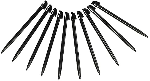 vhbw 10x Stylos de Saisie Compatible avec Nintendo Wii U Console de Jeux - 9,8 cm, Noir
