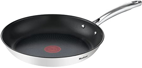 Tefal Bratpfanne G73206 | 28 cm | Induktionsgeeignet | Langlebige Antihaft-Beschichtung | Thermo-Signal-Technologie | Edelstahl/Schwarz