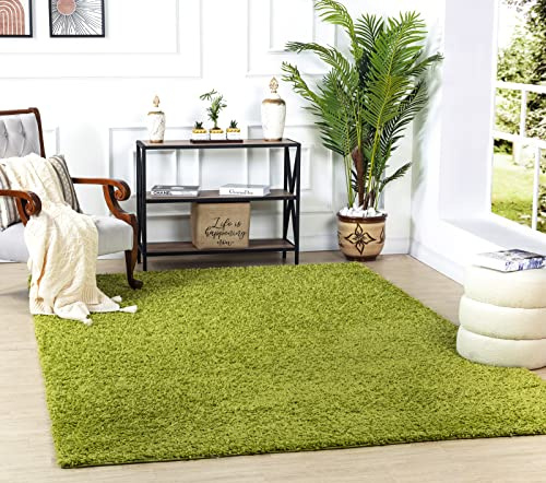 Livabliss Tappeto Shaggy Home Ampio Tappeto Salotto Moderno, Sala da Pranzo, Morbido Tappeti Shaggy per Camera da Letto, Motivo Astratto Berbero Peloso, leggera da Pulire, 200x290 cm Verde