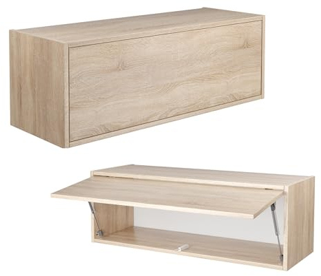 PLATAN ROOM Armoire suspendue 100 x 35 x 35 cm, armoire de cuisine pliante pour salle de bain, couloir, salon (chêne Sonoma) (PW 100)