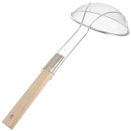 1Stk Fadenlöffel feinmaschiges Sieb Tortellini-Nudeln Kochen Drahtlöffel Edelstahlnetz Filter Küchenversorgung Nudeln Sieb Netz Sieb Nudelsieb Sieblöffel Haushalt Küchenwaren Holz
