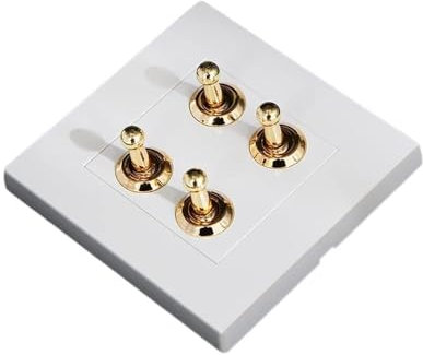 interruptor de pared retro,interruptor de luz de p Interruptor Mejoras for el hogar Luz de palanca de latón Tipo 86 Interruptor de palanca de pared blanco oculto Manual Interruptor de palanca for el h