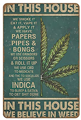 Bioputty Cannabis-Poster, Metallschild, 20x30 cm, Vintage-Design, Bar, Café, Zuhause, Outdoor, Festivals