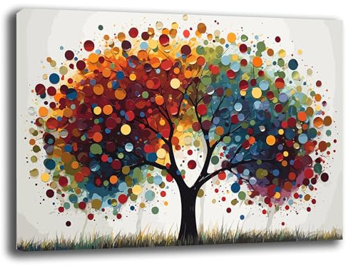 Printerland Quadro Moderno Camera da letto ALBERO della VITA Astratto Quadri moderni soggiorno da Parete XXL grande Stampa su tela Canvas Decorazione Murale muro Arredo Salone (1, 70x100 cm)