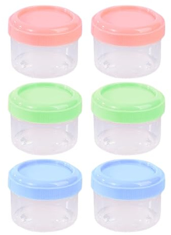 6 Stück kleine 35-ml-Zutatenboxen, Mini-Saucengläser, Ketchup-Boxen, Salatboxen, Aufbewahrungsbehälter mit Deckel, wiederverwendbare versiegelte Gläser, Lebensmittelkonservierungsboxen (mehrfarbig)