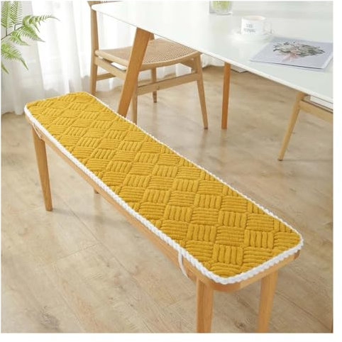 ILiemao Sitzkissen Bank Bankkissen, Bankauflage Stuhlkissen, Waschbar Abnehmbarem Sitzauflage Bank rutschfeste Sitzpolster Bank Für Innen, Außenbereich, Möbel, Fenster(Color:Yellow,Size:180x50 cm)