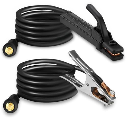 SSIMDER Welding Electrode Holder Lead MMA ARC Stick Welding Ground Clamp and Welding Cable Stick Electrode Holder Welding Plier Clamp Copper Holding Plier for 300A Welder Machine