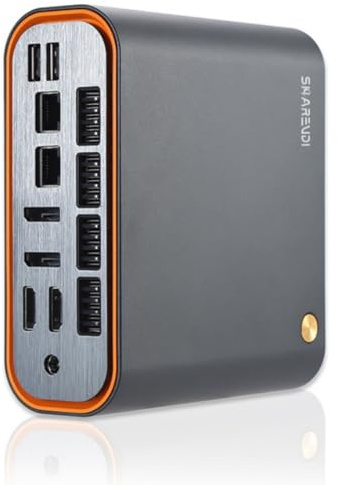 Sharevdi Mini-PC, Intel Core 1215U di 12th generazione con frequenza fino a 4,40 GHz, display 8K, Wi-Fi 6, BT5, 6x USB, 2x LAN, DP, HD, Type-C, Win11 Pro (16GB DDR5, SSD M.2 512GB)