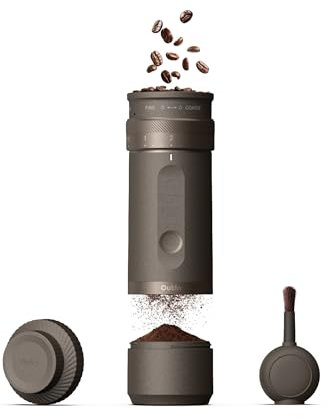 OutIn Fino Portable Electric Coffee Grinder, Adjustable Coffee Bean Grinder with 28 Precise Grind Setting,One-Button Burr Coffee Grinder with Fast‑Charge Battery, Auto‑Stop & Clog‑Protection