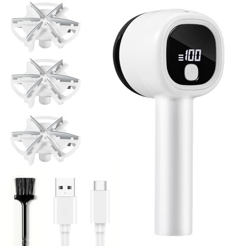 Blendura Levapelucchi Elettrico, Togli Pelucchi Macchinetta togli pelucchi con Display digitale LED, 3 velocità regolabili, lame a 6 denti, Cavo USB per ricarica, Levapelucchi Elettrico Ricaricabile