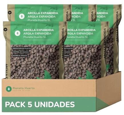 PLANETA HUERTO | Arcilla Expandida 25 L – Bolas de Arcilla para Drenaje, Hidroponía y Sustrato de Plantas