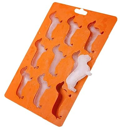 Moule à Glaçons Chien 9 Compartiments en Silicone Orange