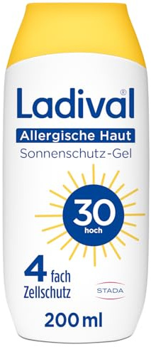 Ladival Allergische Haut Sonnencreme LSF 30, Körper, Sonnenschutz-Gel 200ml | Bei Sonnenallergie & Mallorca-Akne, 4-fach Zellschutz, wasserfest, fettfrei, korallenfreundlich, schnell einziehend