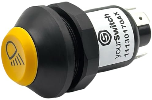 yourSwitch 11130170AX Druckschalter mit Arretierung: Arbeitsscheinwerfer | 12V hinten kompatibel mit Same Deutz-Fahr 01177876, 01145154 Schalter für DX 3 DX 4 DX 6 DX 7 AgroXtra AgroPrima AgroCompact