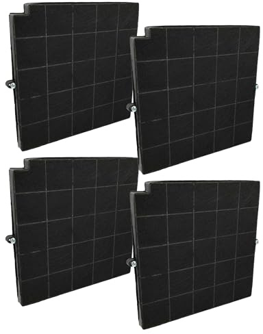 vhbw 4x Filtres à charbon actif compatible avec Arthur Martin EG8847 F5360D2 LED, EG8848 F5390D2 LED hotte aspirante - 26,5 x 25,8 x 1,8 cm