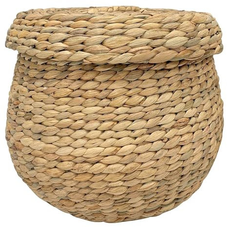 Cesta de jacinto de agua natural Ø 30 x 26,5 cm