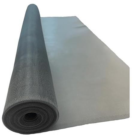 Bauswern Fliegengitter Meterware Aluminium - Fliegennetz Meterware Gewebt, Fliegengitter Metall 10m Rolle, Maschenweite 1x1mm, Grau, Höhe 120cm, Robuster Schutz Vor Insekten & Nagetieren