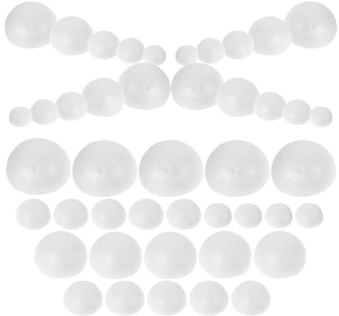 BESPORTBLE 150 Stück Premium Schaumstoff-Halbkugeln (2cm) - Weißes DIY Bastelset für Kinder inkl. 5 Aufbewahrungsbeuteln natürliche halbkugeln