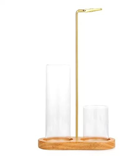 Porte-encens 2 en 1 for Bâtonnets, Bougie en Verre À Suspendre À l'envers avec Rangement, Élégant Porte-encens avec Récupérateur de Cendres for la Méditation, Yoga, Spa(Natural Color)