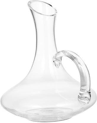Weinkaraffe aus Glas mit Griff, 1 Stück, Rund Geschnitten | Zuhause, Glas Getränkespender, als Geschenk zu Weihnachten, Hochzeit oder Geburtstag