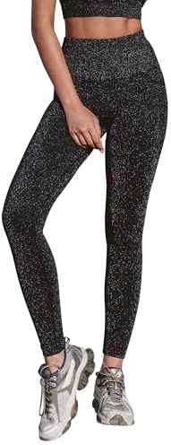ROAD TO RESHAPE Women’s Sparkle Yoga Leggings, High Waisted Shiny Workout Leggings with Tummy Control