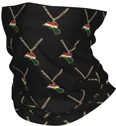 GTTDFASJ Multifunktionstuch Kurdistan Kurdische Flagge Bandana Halsbedeckung Bedruckte Wickelmaske Schal Multifunktions Kopfbedeckung Wandern Angeln Für Männer Frauen Winddicht
