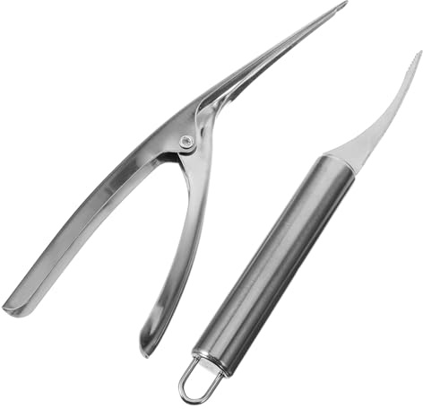 JECOMPRIS Pulitore Gamberetti in Acciaio Inossidabile con Manico Ergonomico Sbucciatore e Filo per Uso Domestico Facile da Usare e Pulire Utensile Compatto per Cucina Hotel e Ristorante