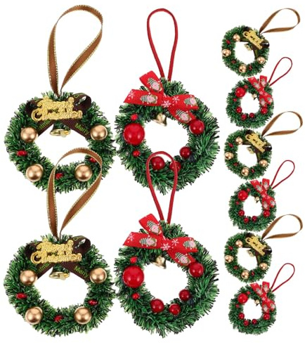 BESPORTBLE 10pièces Couronnes de Noël Miniatures Décoratives Crochets pour Cheminées et Bougeoirs Intérieurs