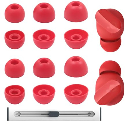 UOWGA Replacement Silicone Ear Tips for Beats Fit Pro/Studio Buds/Studio Buds+ Headphone,S/M/L 3 Sizes 6 Pairs Earbuds Eartips,Fit in The Charging Case,Earplug Ear Cap. (Red Pen)