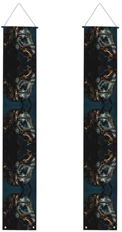 Mittelalterliches Kriegspferde gemustertes Veranda-Banner – dekoratives Banner für Haustür, festliches Willkommensschild