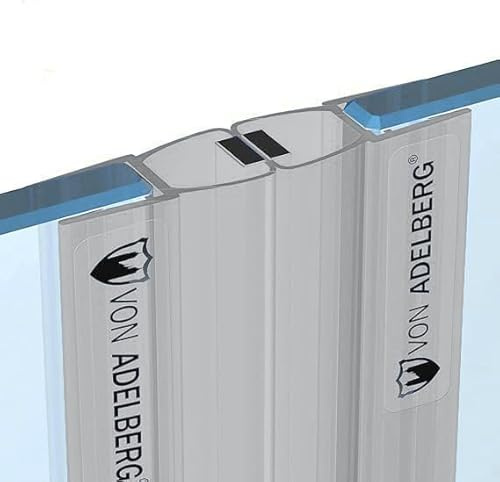 Von Adelberg Magnetdichtung für Duschtür, Silber, Dichtungsprofil für Glastüren im Set (200 cm)