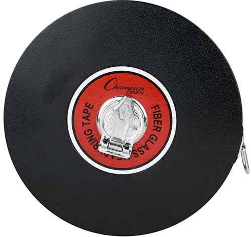 Champion Sports Closed Reel Measure Tape – 165 ft / 50 m, Hand Crank, Dual-Sided Feet & Meters