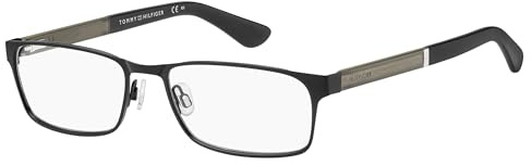 Tommy Hilfiger Herren Brille mit Sehstärke Rechteckig | Gefertigt aus Metall, optional mit Sonnenbrillentönung oder Blaulichtfilter, inklusive Brillenetui