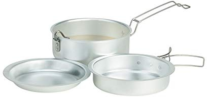 Ferrino 78056HCU.1SIZ Set pentola Chiusura, Padella con Manico Pieghevole e Piatto Fondo, popote Scout V, Alluminio Unisex-Adulto, Multicolore, Taglia Unica