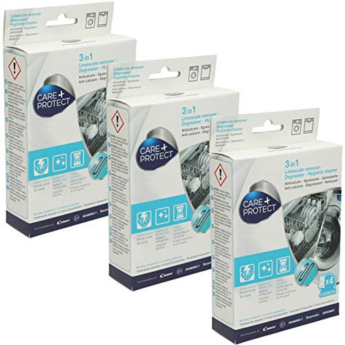 CARE + PROTECT - Sgrassatore 3 in 1 per Lavatrice, anticalcare e detergente igienico (Confezione da 3)