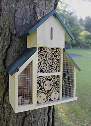 Garden Mile Large Wooden Insect Hotel for Garden Insect Hotel Large Bug Hotels Ladybird House Insects House Bug Houses for Garden Insects Hotels Bugs House Hanging Outdoor Habitat