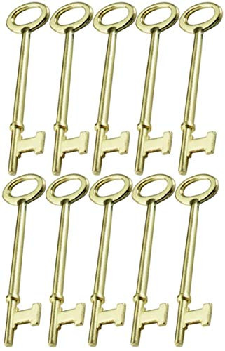Lucky Line Skelett nyckelspakslås och antika dörrar, 10-pack, platt spets (87010)