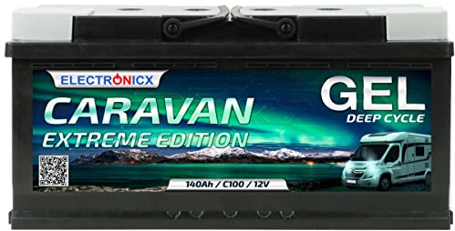 Electronicx 12 V 140 Ah Gel-Batterie – Deep Cycle Solarbatterie für Caravan, Camping & Marine – Wartungsfrei – Extrem Lange Lebensdauer für Wohnmobile, Boote und netzunabhängige Stromversorgungen