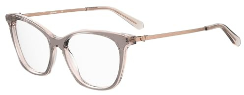 Love Moschino Brille mit Sehstärke für Damen optional mit Sonnenbrillentönung oder Blaulichtfilter, Rechteckig, gefertigt aus Acetat (inklusive Brillenetui)