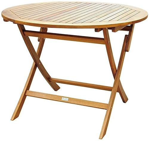 SAM Gartentisch Jasper 90x90 cm Akazienholz rund klappbar | massiv & geölt, runder Klapptisch, Holztisch für Balkon, Terrasse, Wintergarten oder, Balkontisch aus Massivholz