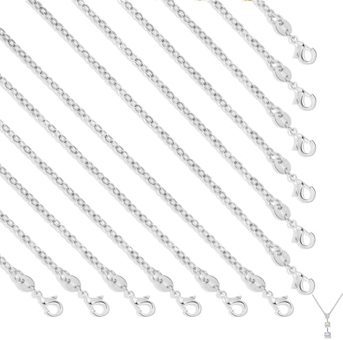 Sterling Silver Chain, 26 Pack Silver Necklace, 18 Inches 1.6mm | Sterling Silver Chain, 925 Silver Necklace, 18 Inches 1.6mm, Lobster Clasp DIY